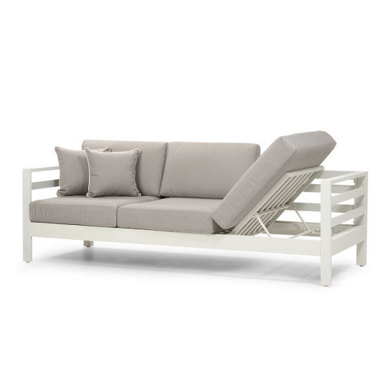Venus Outdoor 3 Seater Sunlounger, White