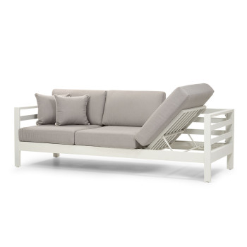 Venus Outdoor 3 Seater Sunlounger, White