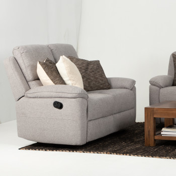 Aiden 2 Seater Recliner, Light Grey