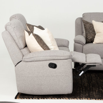 Aiden 2 Seater Recliner, Light Grey