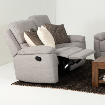 Aiden 2 Seater Recliner, Light Grey