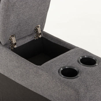 Aiden Recliner - Console, Dark Grey