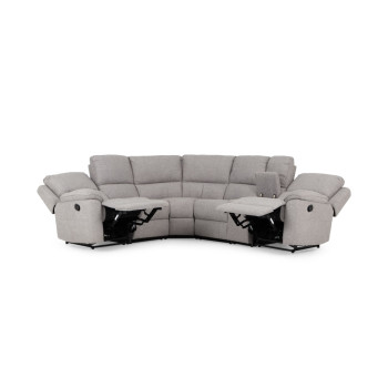 Aiden Recliner Corner Suite, Light Grey