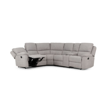 Aiden Recliner Corner Suite, Light Grey