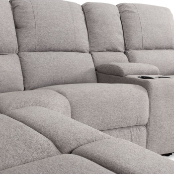 Aiden Recliner Corner Suite, Light Grey