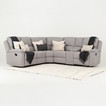 Aiden Recliner Corner Suite, Light Grey