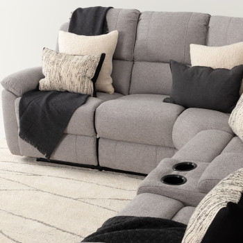 Aiden Recliner Corner Suite, Light Grey