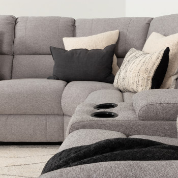 Aiden Recliner Corner Suite, Light Grey