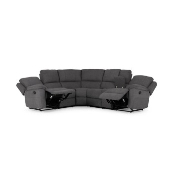 Aiden Recliner Corner Suite, Dark Grey