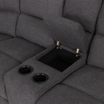 Aiden Recliner Corner Suite, Dark Grey