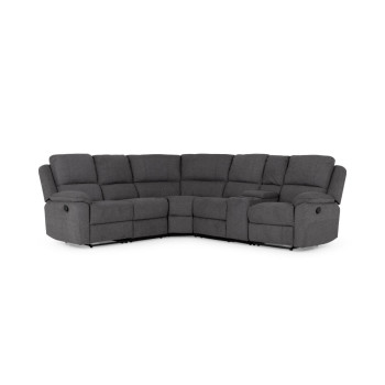 Aiden Recliner Corner Suite, Dark Grey