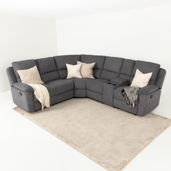 Aiden Recliner Corner Suite, Dark Grey