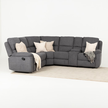 Aiden Recliner Corner Suite, Dark Grey
