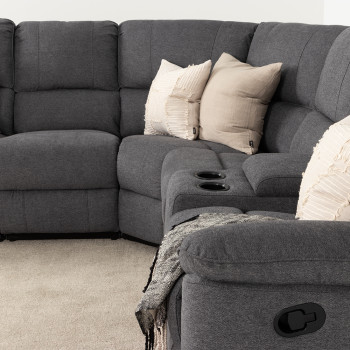 Aiden Recliner Corner Suite, Dark Grey