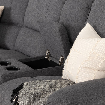 Aiden Recliner Corner Suite, Dark Grey