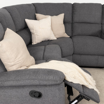 Aiden Recliner Corner Suite, Dark Grey