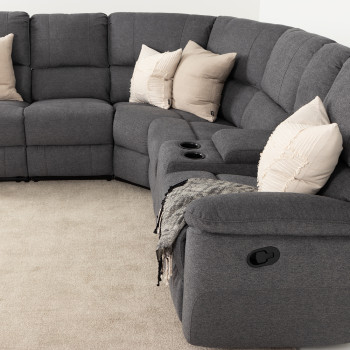 Aiden Recliner Corner Suite, Dark Grey