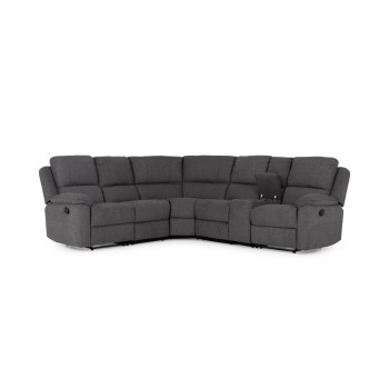 Aiden Recliner Corner Suite, Dark Grey