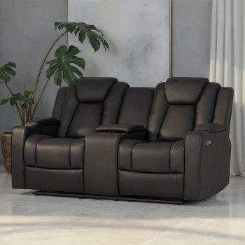 Leon 2 Seater Recliner, Charcoal