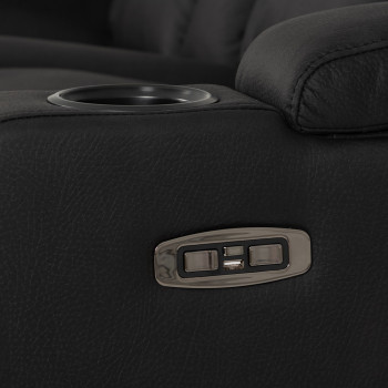 Leon 3 Seater Recliner, Charcoal