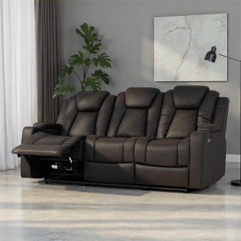 Leon 3 Seater Recliner, Charcoal