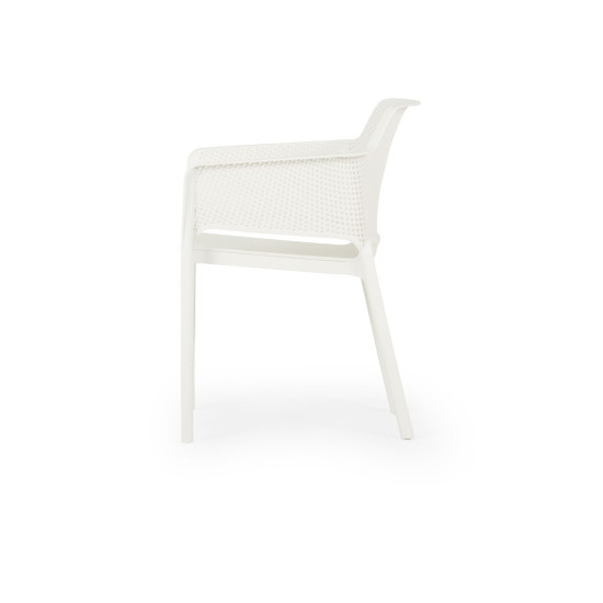 Bailey Outdoor Dining Chair With Arm, White