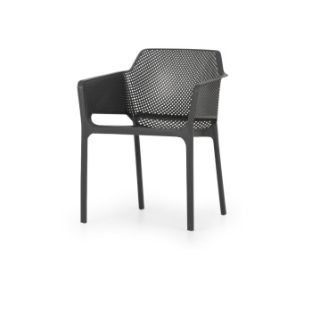 Bailey Outdoor Dining Chair With Arm, Charcoal