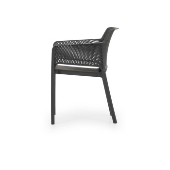 Bailey Outdoor Dining Chair With Arm, Charcoal