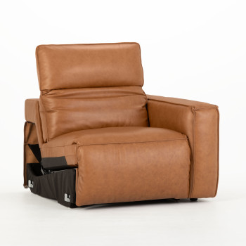 Gianni Modular 1.5 Seater Right Hand Facing Electric Recliner, Leather