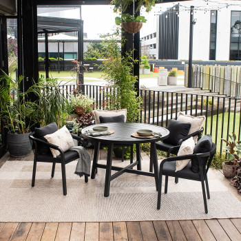 Pacific Outdoor Round Table - W117, Black