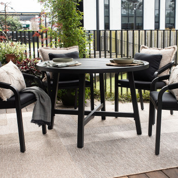 Pacific Outdoor Round Table - W117, Black
