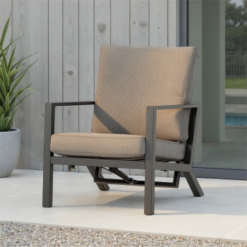 Venus Outdoor Single Recliner Chair, Gunmetal