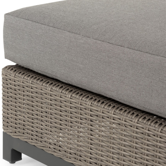Capri Outdoor Ottoman, Gunmetal