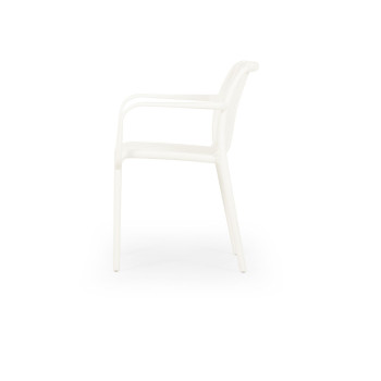 Horizon Outdoor Dining Chair With Arms, White