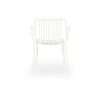 Horizon Outdoor Dining Chair With Arms, White