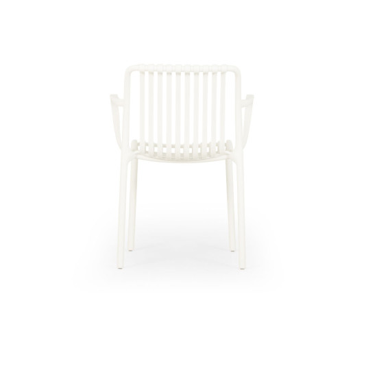 Horizon Outdoor Dining Chair With Arms, White