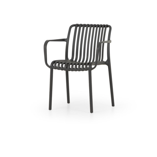 Horizon Outdoor Dining Chair With Arms, Gunmetal