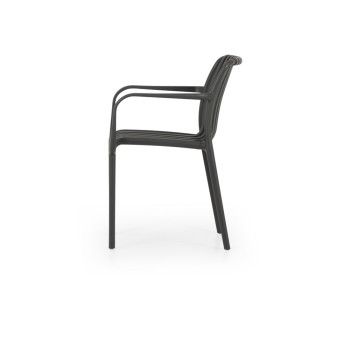Horizon Outdoor Dining Chair With Arms, Gunmetal