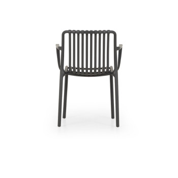 Horizon Outdoor Dining Chair With Arms, Gunmetal