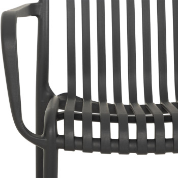Horizon Outdoor Dining Chair With Arms, Gunmetal