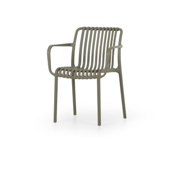Horizon Outdoor Dining Chair With Arms, Green
