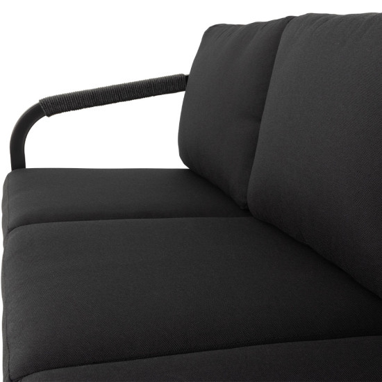 Pacific II Outdoor 3 Seater, Black