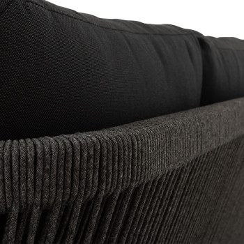 Pacific II Outdoor 3 Seater, Black