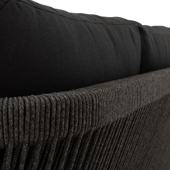 Pacific II Outdoor 3 Seater, Black