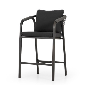 Pacific II Outdoor Bar Chair - W60, Black