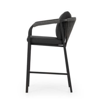 Pacific II Outdoor Bar Chair - W60, Black