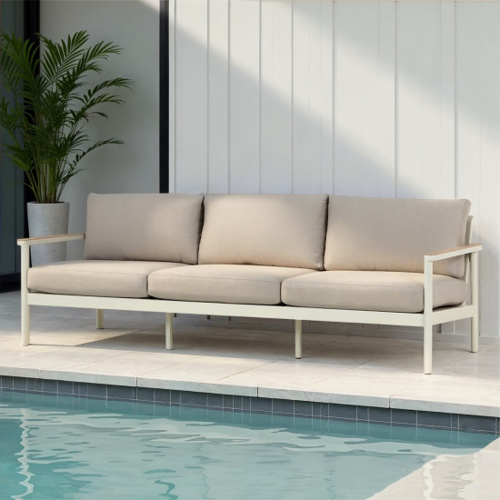 Lucia Outdoor 3 Seater, White