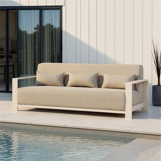 Cyprus Outdoor 3 Seater, White