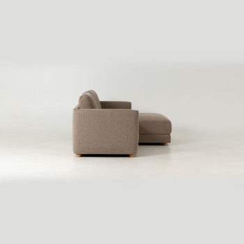 Katrina Right Hand Facing Chaise Sofa, Light Brown