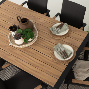 Isola Outdoor Dining Table - W170, Black